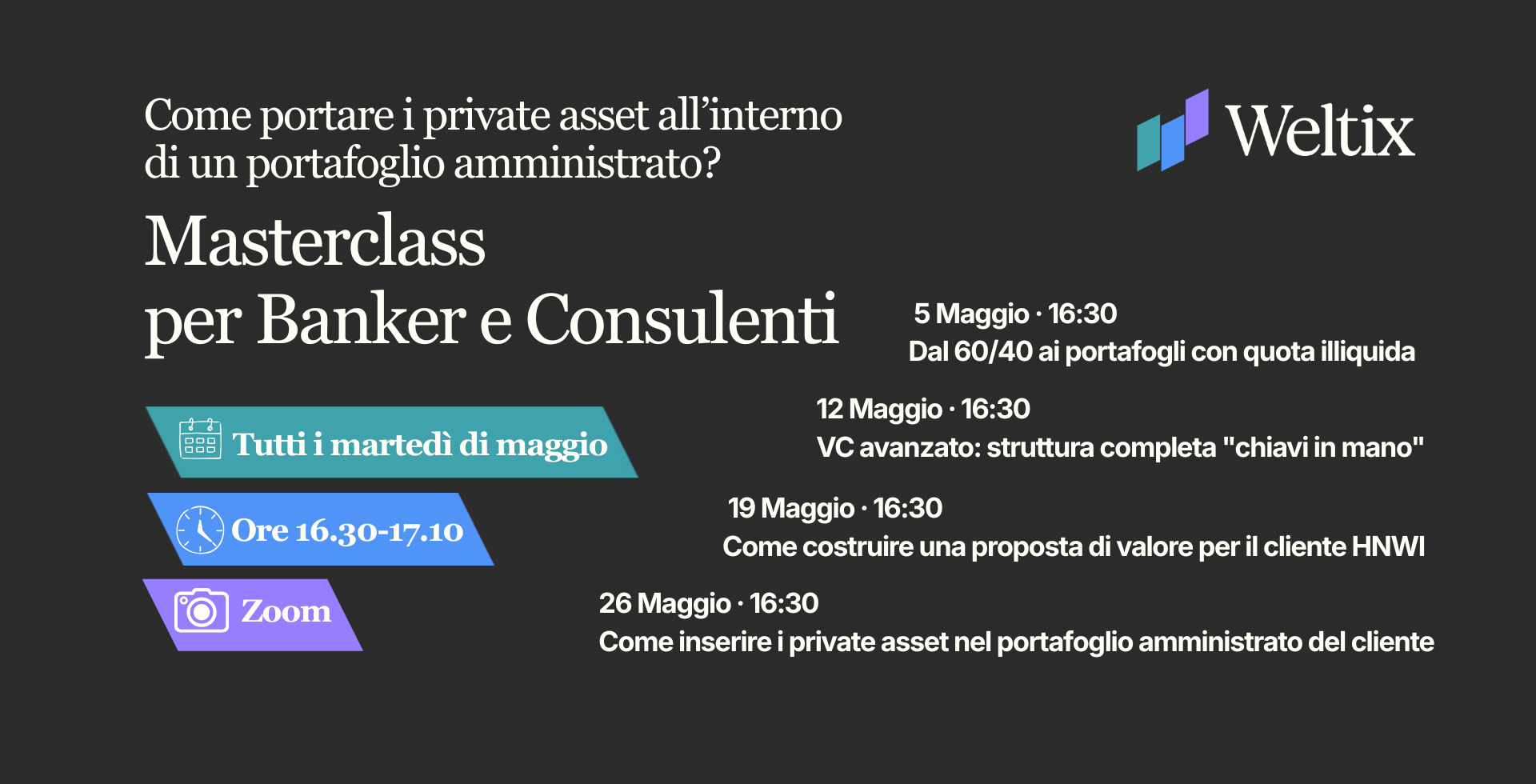 Weltix Launches Masterclass for Private Bankers and Financial Advisors: